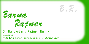 barna rajner business card